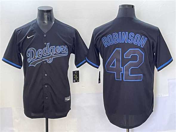 Men%27s Los Angeles Dodgers #42 Jackie Robinson Black Fashion Stitched Jersey->los angeles dodgers->MLB Jersey